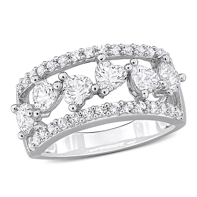 Julianna B Sterling Silver Created White Sapphire Ring