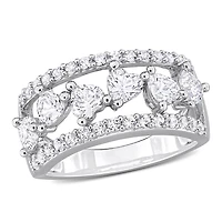 Julianna B Sterling Silver Created White Sapphire Ring