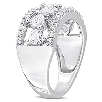 Julianna B Sterling Silver Created White Sapphire Ring