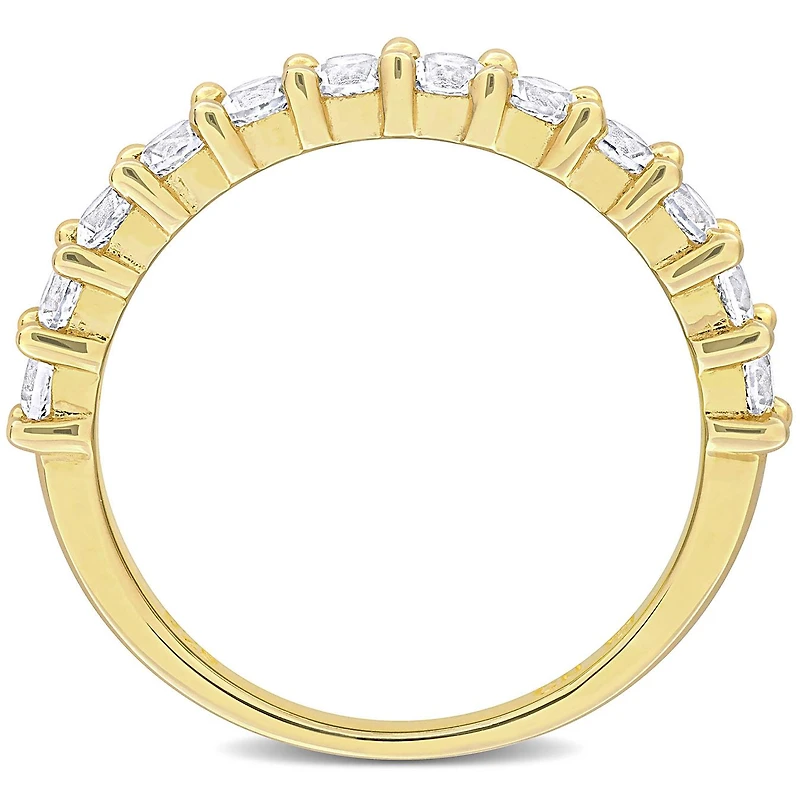 Julianna B Yellow Plated Sterling Silver Created White Sapphire Ring