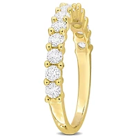 Julianna B Yellow Plated Sterling Silver Created White Sapphire Ring