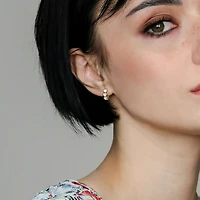 Julianna B Yellow Plated Sterling Silver Created White Sapphire Earrings