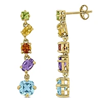 Julianna B Sterling Silver Amethyst, Blue Topaz, Citrine and Peridot Earrings