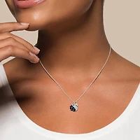 Julianna B Sterling Silver Black Spinel and White Topaz Swan Necklace
