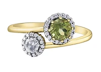10K Yellow Gold Peridot and Canadian Diamond Ring
