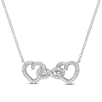 Julianna B Sterling Silver Diamond Heart Infinity Necklace