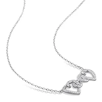 Julianna B Sterling Silver Diamond Heart Infinity Necklace