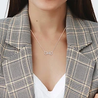 Julianna B Sterling Silver Diamond Heart Infinity Necklace