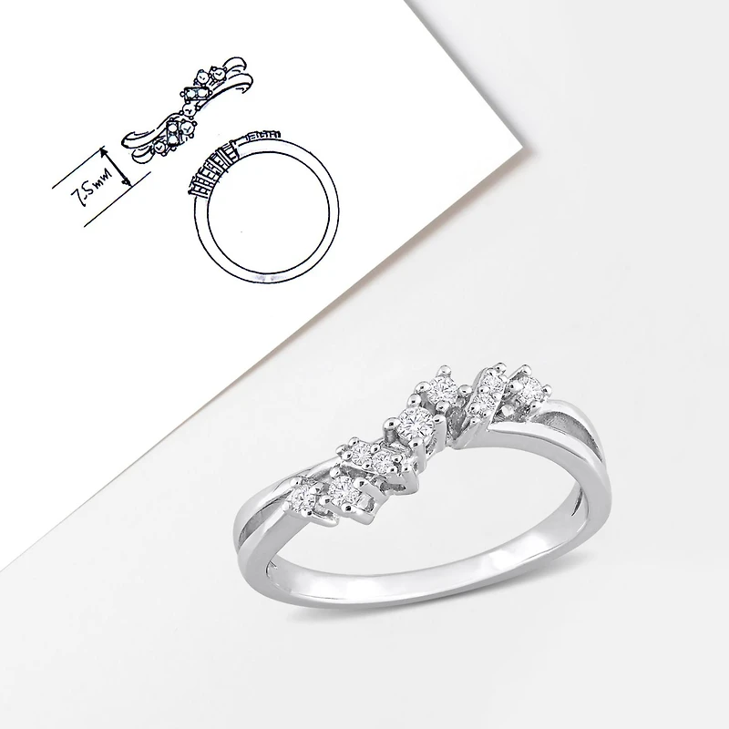 Julianna B Sterling Silver 0.17CTW Diamond Fashion Ring