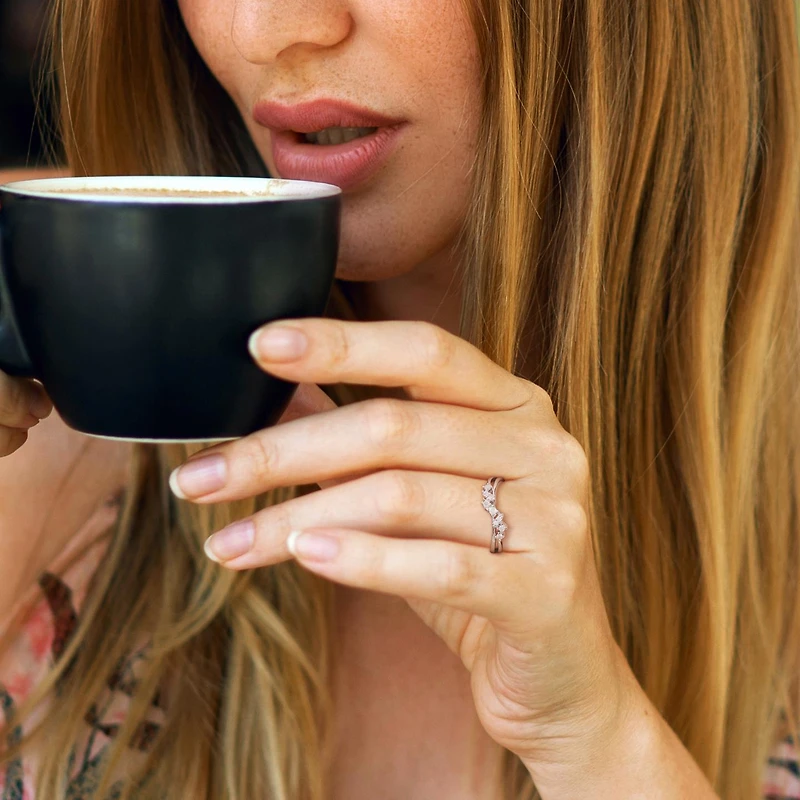 Julianna B Sterling Silver 0.17CTW Diamond Fashion Ring