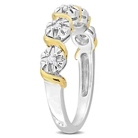 Julianna B Yellow Plated Sterling Silver Diamond Twist Fashion Band