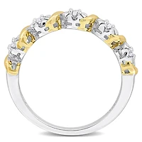 Julianna B Yellow Plated Sterling Silver Diamond Twist Fashion Band