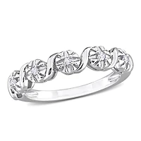 Julianna B Sterling Silver Diamond Twist Fashion Ring