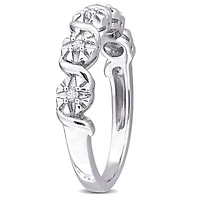 Julianna B Sterling Silver Diamond Twist Fashion Ring