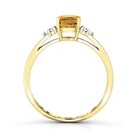 10K Yellow Gold Citrine & Diamond Ring