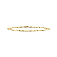 10K Yellow Gold 8.5" Solid Diamond Cut Figarucci Bracelet