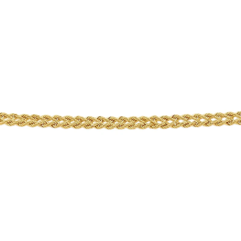 10K Yellow Gold 18" Semi Solid Double Rope Chain
