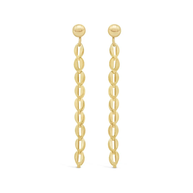 10K Yellow Gold Chain Drop Earrings