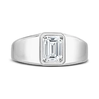 Sterling Silver White Topaz Men's Ring