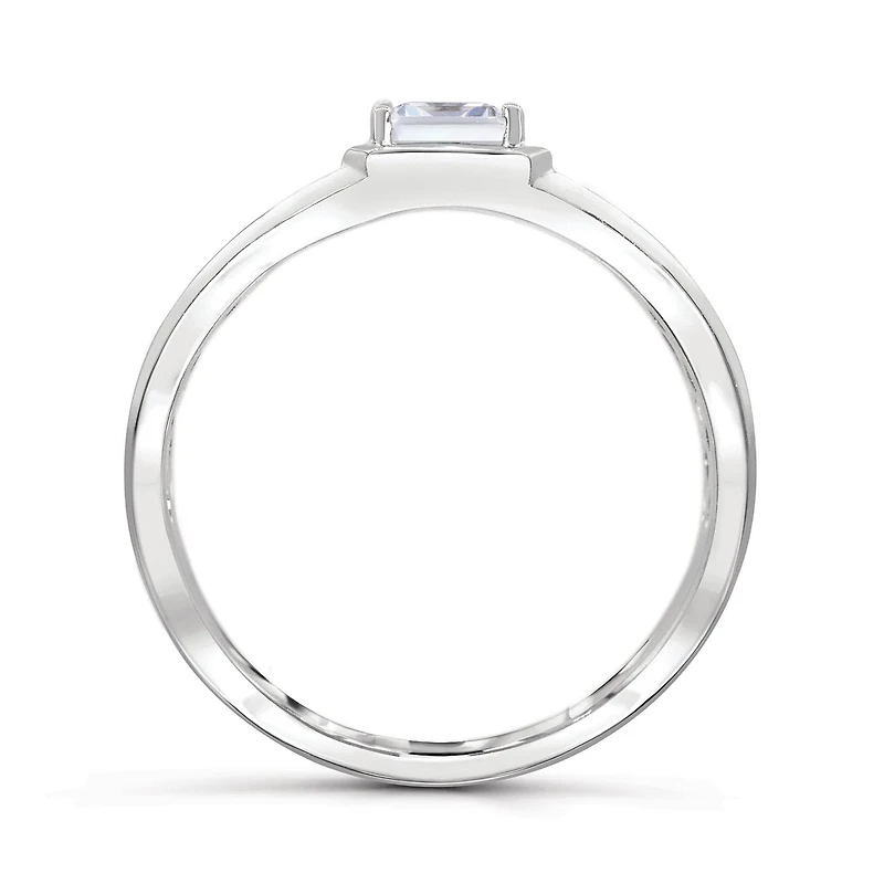 Sterling Silver White Topaz Men's Ring