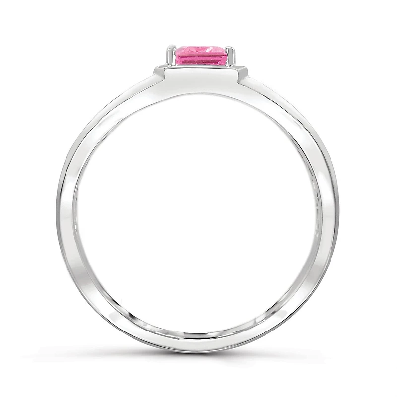 Sterling Silver Pink Tourmaline Men's Ring