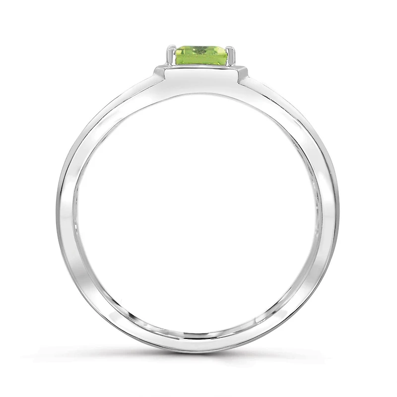 Sterling Silver Peridot Men's Ring