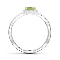 Sterling Silver Peridot Men's Ring