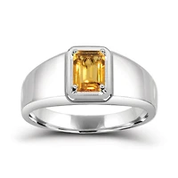 Sterling Silver Citrine Men's Ring