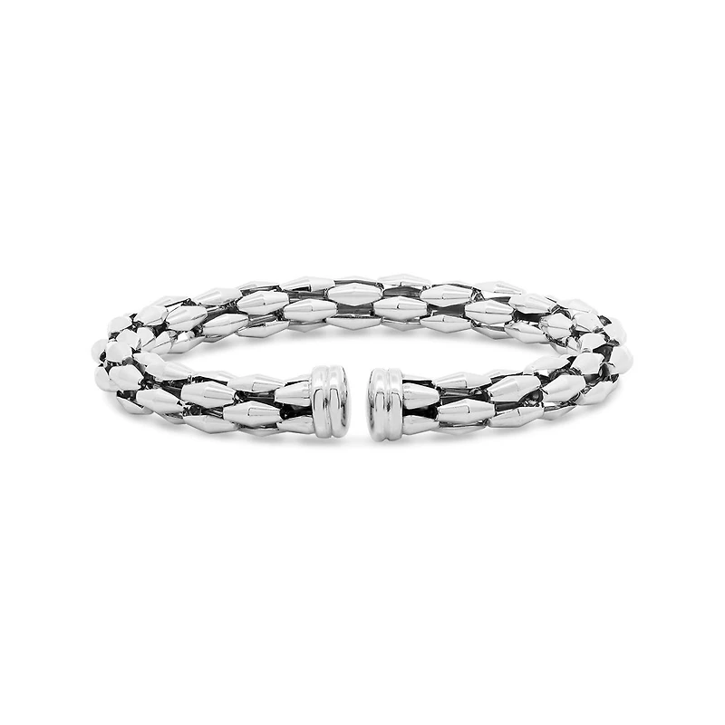 Sterling Silver Fancy Link Cuff Bracelet