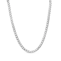 Sterling Silver 18" Pave Curb Chain