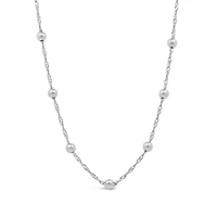 Sterling Silver 18"+2" Extender 4mm Bead Station Chain