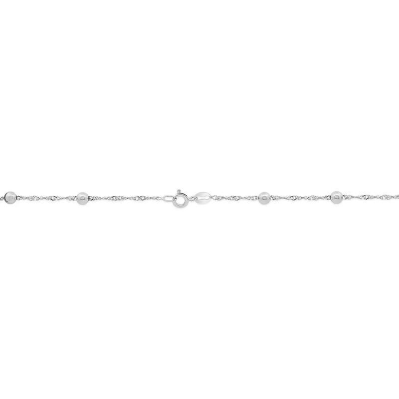 Sterling Silver 18"+2" Extender 4mm Bead Station Chain