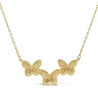 10K Yellow Gold 17" Butterfly Necklace