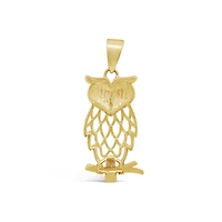 10K Yellow Gold Owl Pendant
