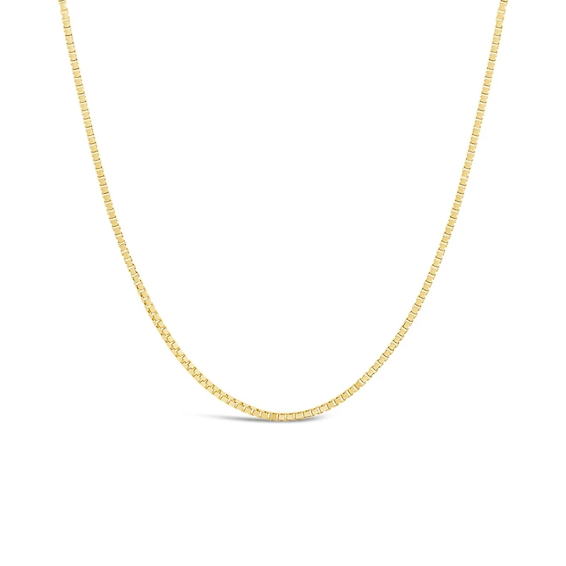 18K Yellow Gold 0.8mm 18" Box Chain