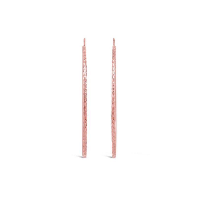 10K Rose Gold 40Mm Flexible Hoop Earrings