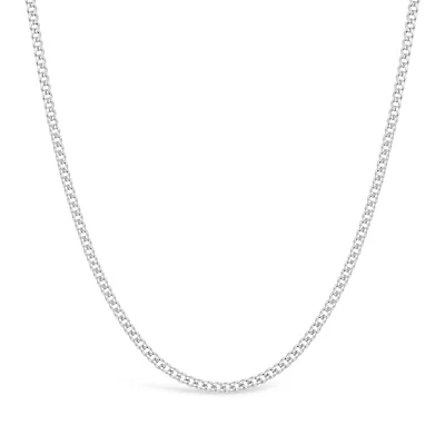 10K White Gold 22" 4.5mm Semi-Solid Miami Cuban Chain