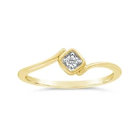 Diamond Solitaire Promise Ring in 10K Yellow Gold