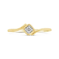 Diamond Solitaire Promise Ring in 10K Yellow Gold