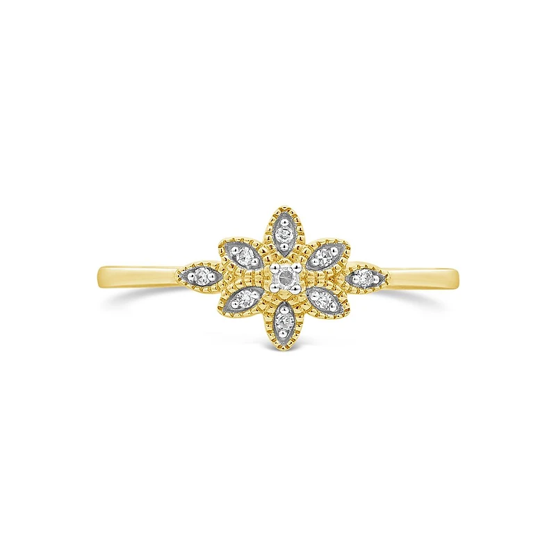 Diamond Fashion Ring in 10K Yellow Gold