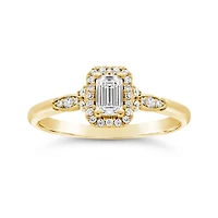 Glacier Fire Emerald Cut Canadian 0.44CTW Engagement Ring in 14K Yellow Gold