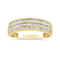 0.40CTW Diamond Three Row Band in 10K Yellow Gold
