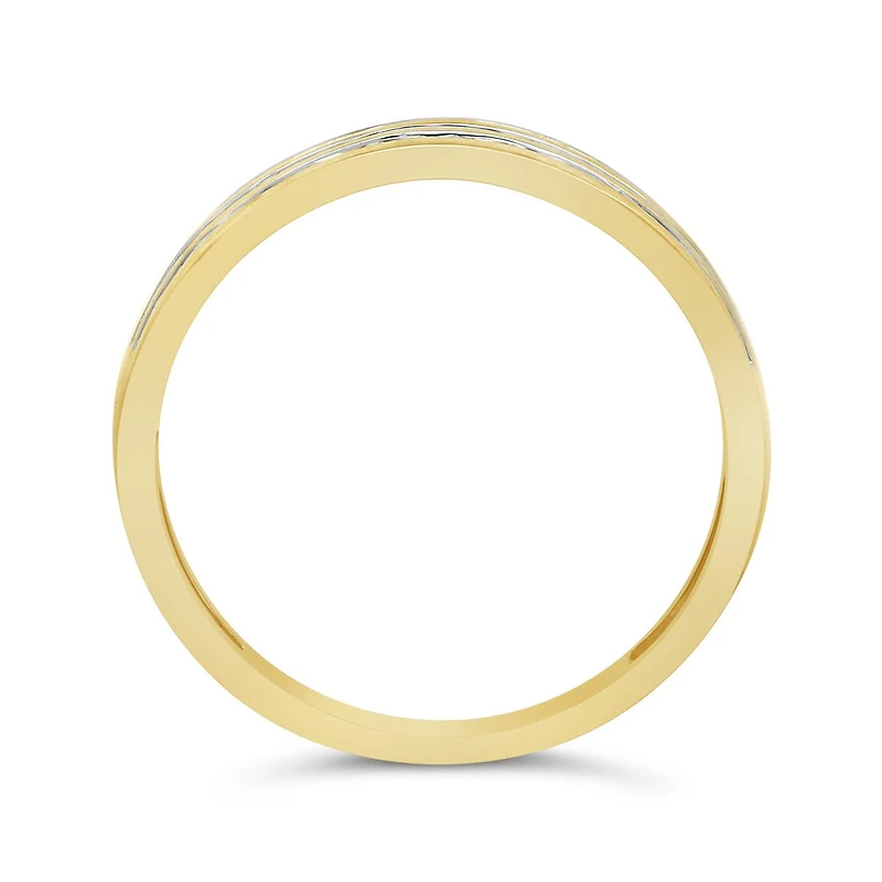 0.40CTW Diamond Three Row Band in 10K Yellow Gold