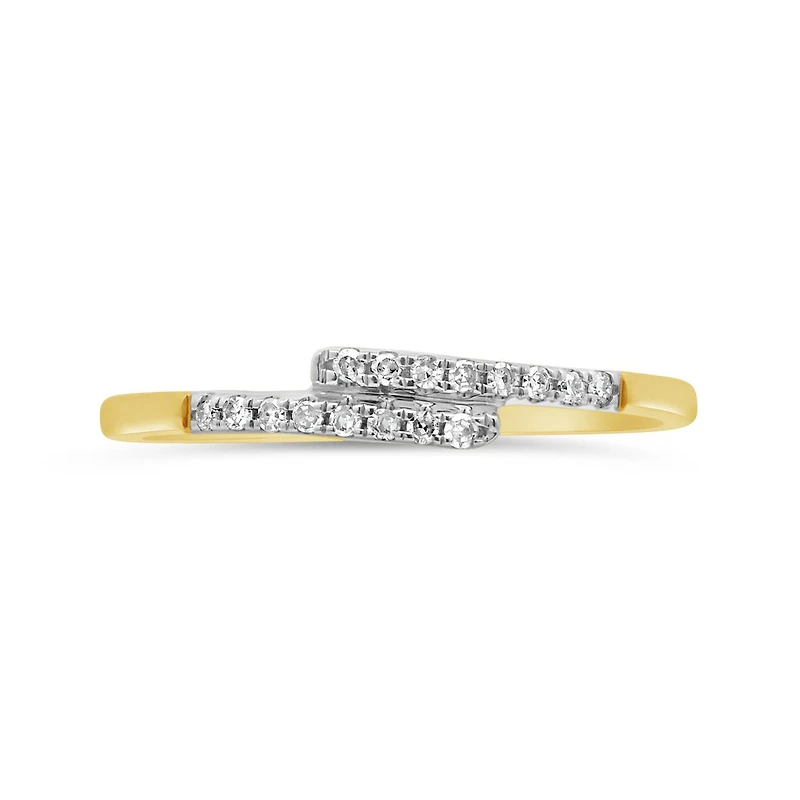 Diamond Bypass Fashion Ring in 10K Yellow Gold