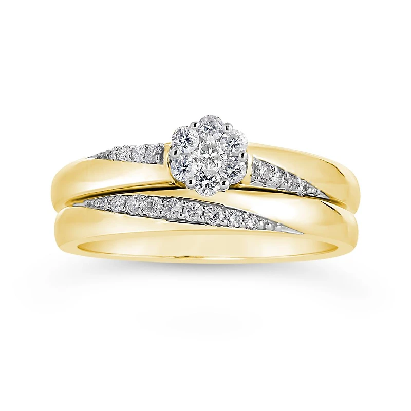 0.25CTW Diamond Bridal Set in 10K Yellow Gold