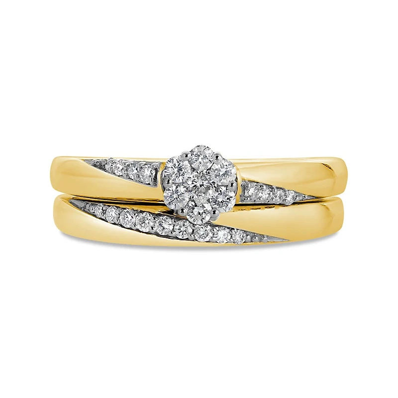 0.25CTW Diamond Bridal Set in 10K Yellow Gold