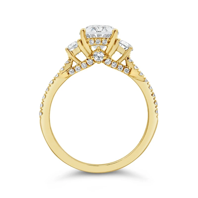 Jenny Packham Lab Grown 2.75CTW Oval Shaped Diamond Bridal Ring 18K Yellow Gold