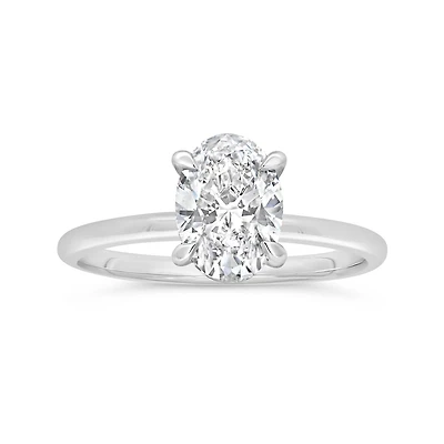 New Brilliance Lab Grown 1.57CTW Oval Diamond Solitaire Ring in 14K White Gold