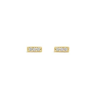 Glacier Fire Canadian Diamond Bar Stud Earrings in 10K Yellow Gold