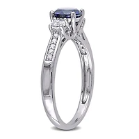 JULIANNA B 10K White Gold Created Blue & Sapphire Diamond Ring